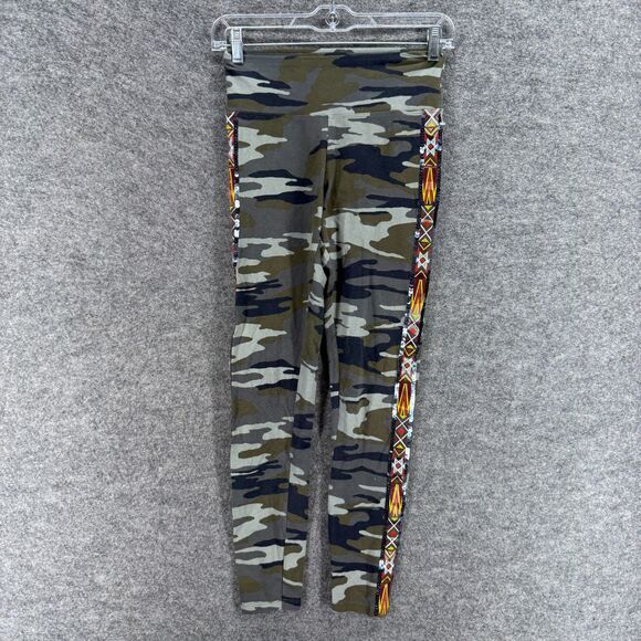 Express Activewear Leggings Women XS Gray Camouflage Mid Rise Capri Pull On - Picture 1 of 8
